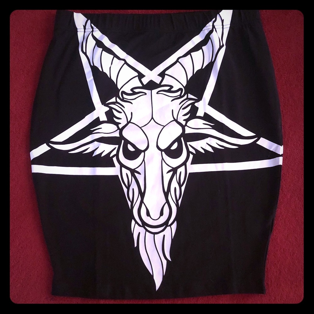 NWOT Killstar “Killin it” Baphomet Pencil Skirt